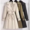 Trenchs pour femmes, veste coupe-vent, mi-longue, Style automne et hiver 2023, manteau Beige haut de gamme de printemps de cette année