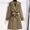 Trenchs pour femmes, veste coupe-vent, mi-longue, Style automne et hiver 2023, manteau Beige haut de gamme de printemps de cette année