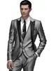 Herrdräkter Band Groomsmen Notch Lapel Groom Tuxedos Champagne Men Wedding Man Blazer (Jacket Pants Tie Vest) C106