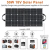 Cargador portátil con Panel Solar plegable de 50W y 18V, fuente de alimentación de 5V, salida USB CC, cargador de puerto QC3.0 con correa para asa