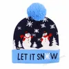 Christmas Snowman Elk Christmas Tree Knitted Hat with Ball for Winter Warmth with LED Colorful Lights Decorative Hat Party Cap by Ocean-shipping P114