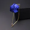 Män Rose Flower Golden Leaf Fashion Brosch Pin Suit Lapel New Herr Wedding Boutonniere Brooches SMyckesgåvor 2024226