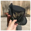 Berets Men Women Handmade Steampunk Top Hat Magic Bowler Punk Cosplay Fedora Size 57CM