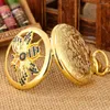 Pocket Watches Charm Rhinestone Embelling Bee Quartz Watch Men Women Necklace Pendant Clock Half Antique