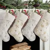 Chaussettes de Noël en forme de flocon de neige - Ornements de Noël - Chaussettes avec Père Noël - Joli sac pour enfants - Sac cadeau de bonbons - Décoration d'arbre de Noël