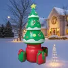 82.68inch/66.93inch PVC Inflatable Christmas Tree Skirt With Night Light, Built-in LED Christmas Tree Gift Packaging, Outdoor Christmas Activities Decor