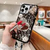 Rhineston Luxury Phone Cases Sweetheart Mirror Flower Armband iPhone Back Cover för iPhone 15 Pro Max Ultra 14 13 12 Premium Design Tide Defender Protective Covers