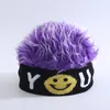 Designer wig knit cap Fashionable street kid hat Beanie winter fluffy hat
