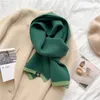 Solid Cashmere Warm Women Scarf Casual Sticked Skinny Korean Style Woolen Yarn Soft Bandana Long NeckerChief Echarpe 231021