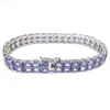 Very Attractive Party Wear Handmade Light Weight Genuine Tanzanite Gemstone 925 Sterling Silver Bracelets for Ladies