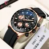 CHENXI 958 nouveau chronographe Sport montres pour hommes horloge à Quartz bracelet en Silicone montre-bracelet pour homme Relogio Masculino cadeau de mode pour hommes