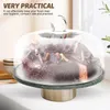 Ensembles de vaisselle Couvercle en verre à gâteau Couvre-micro-ondes Pratique Anti-poussière Anti-moustique Repas Protecteur de conservation des insectes Transparent