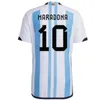 24 25 Argentinas Soccer Jerseys 3 Star Alvarez Messis Maradona Di Maria Dybalaファンバージョン2023 2024 L.Martinezゴールキーパーメンズキッズキットソックスサッカーシャツ