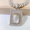 High-end fijne sieraden Letter d Initial Name Hip Hop Iced Out Certified Moissanite Diamond Custom Hanger