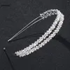 Grampos de cabelo temperamento hairband acessórios de casamento strass hoop camadas duplas tiaras nupcial baile headbands jóias brilhantes