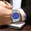 Montres à Quartz pour hommes, en acier inoxydable, étanche, avec calendrier, horloge masculine, 2022