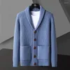 T-shirts pour hommes Automne et hiver Jeunesse Casual Cardigan à manches longues Slim Spring Spot Undercoat