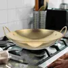 Pannor Dry Pot Stock Camping Cookware Wok Metal Pan Cooking Handtag Rostfritt stål Hushåll Köksutrustning Enskilda redskap