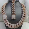 Raper Cuban Chain 925 Srebrny o szerokości 20 mm 3 rzędy VVS MOISSANITE Pełny zamrożony Naszyjnik łańcucha kubańskiego