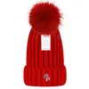Casquette d'hiver de luxe tricotée marque Canada Beanie chapeau de laine hommes femmes gros tricot épais chaud fausse fourrure pom bonnets chapeaux femme Bonnet a7