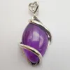 Anhänger Halsketten Amethyst Stein Perle GEM Pferd Auge Schmuck Für Frau Geschenk S511