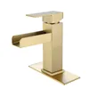 Bathroom Sink Faucets Household Brushed Gold Wash Basin Faucet All Copper And Cold El Cabinet