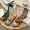 Women Socks 1 Pair Of Women's Mid Length Stockings With Checkered Pattern A Vintage Casual Comfortable And Breathable Cotton Sock