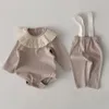 衣料品セット2個生まれた女の子の服の幼児衣装秋の春のロンパー全体のズボン231020