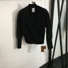 1018 2023 Sonbahar Marka Aynı Stil Kadın Sweaters V Boyun Siyah Gri Uzun Kollu Kadın Giysiler Moda 20238152
