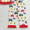 Clothing Sets Wholesale Children's Red House Tractor Shirt Pants Pajamas Set Toddler Baby Girl Farm Life