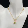 Collar con colgante de moda de diseñador de lujo, collares con monograma de oro de 18k, joyería de regalo de Navidad para fiesta de boda para mujer