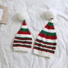 Accessoires pour cheveux Suefunskry Chapeau de tricot de Noël Hiver Chaud Rayé Bonnet Cap Temps Froid Pom pour Enfants et Adultes 231021
