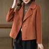 Женская полушерстяная мода Дизайн Короткое шерстяное пальто Весна Осень Корейская двусторонняя куртка Повседневная верхняя одежда Топы женские 231021