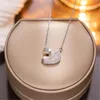 Fashion Women's Pendant Necklace Light Y2K White Crystal Swan Necklace,gifts for Girls