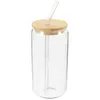 Copos de vinho tampa de bambu copo de bebida cocktail palha vidro copos de café tampas copo gelado beber borracha transparente tumblers viagem