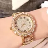 Fashion Flashing Silber Crystal All Steel Casual Quartz Damenuhr Diamond Watch