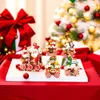 5PCS, świąteczny znak stacji kolejowej ze światłem LED, choinka Elf Snowman Train Collection Wekorowanie podłogowego wystroju, wystrój ogrodu świątecznego (bez baterii)