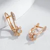 Orecchini a bottone Kinel 585 Goccia color oro rosa per le donne Accessori in zircone naturale completamente lucido Sposa Gioielli quotidiani Regali di San Valentino