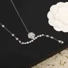 2023 Luxury quality charm pendant necklace with diamond and flower shape S925 silver material have stamp box PS4735A