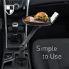 Suporte para bebidas ajustável, bandeja para carro, copo de mesa, suporte para refeição, lanche, braço giratório 360, comida