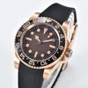 Wristwatches Men's Luxury Watch 40mm Rose Gold Case Aseptic Dial High Quality Sapphire Mirror Rubber Strap Waterproof