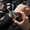 Tendências da moda relógios automáticos masculinos esportivos relógio quadrado pulseira de couro de alta qualidade