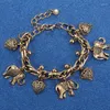 Fußkettchen IHUES Europäische Amerikanische Mode Geschnitzter Elefant Herz Anhänger Für Frauen Vintage Strand Schmuck Outdoor Dekoration