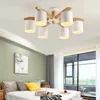 Chandeliers Nordic Wood Iron LED Pendant Lamps For Bedroom Living Dining Room Lighting Ceiling Home Decoration Interior Modern