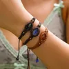 Bağlantı Bilezikleri Ayarlanabilir El Yapımı Halat Zincir Taşı Kadınlar İçin Elde Vintage Lucky Knots Charm Bangles Çift Mücevher Hediyesi