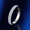 Anéis de cluster 0.6ctw D Cor Moissanite Eternity Anel para Mulheres 925 Sterling Silver Iced Out Mosan Wedding Band Engagement Pass