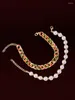 Anklets Bohemian Pearl Bead Anklet för kvinnor fashionabla fotsmycken gåvor Charm Multi-Layer Chain Accessories Barefoot Dekorate
