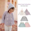 Ensembles de vêtements 2023 hiver automne LM style ethnique fille fleur double face portant imitation lapin velours épais veste en coton à capuche 231021