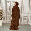 Abbigliamento etnico in testa Khimar Jilbab Donne musulmane 2 pezzi Set di indumenti da preghiera Islamico Eid Ramadan Niqab Burqa Abaya Hijab Abito Caftano