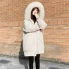 Women's Down Winter Warm Long Loose Hooded Cotton Parkas Overcoat Womens Elegant Padded Faux Fur Collar Coats Female Parka Jackets Outwear